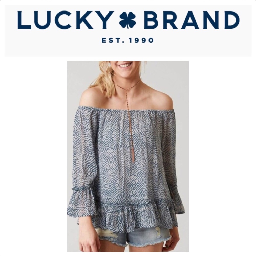 LUCKY Brand || off the shoulder ruffled top